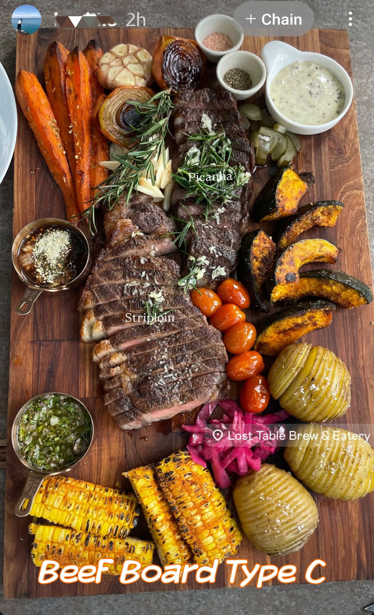 Beefboard Type C (เนื้อ 2 ส่วน): พิคานย่า + สตริปลอย